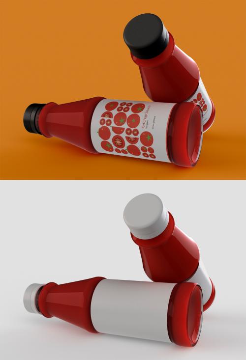 Two Ketchup Sauce Mockup - 452991623