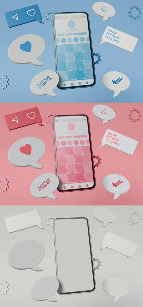 Social Media Notification on Smartphone Mockup - 453163621