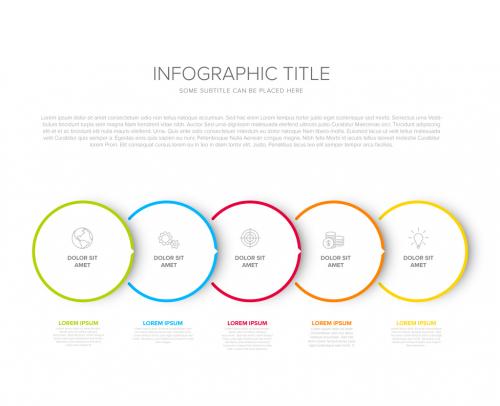 Minimalistic Five Steps Elements Layout with Circles - 454210423