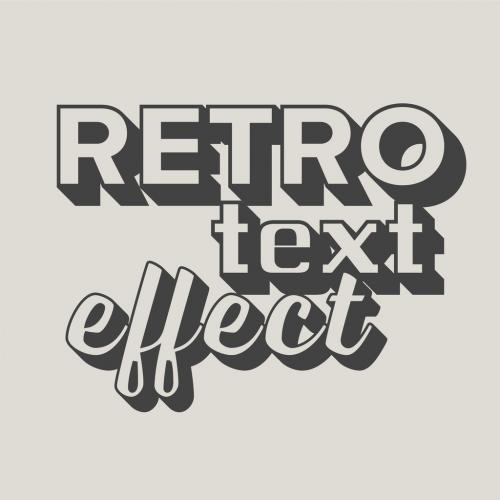 Simple Editable Retro Text Graphic Style Effect with Shadow - 454210429