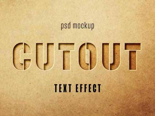 Cutout Text Effect Mockup - 454407676