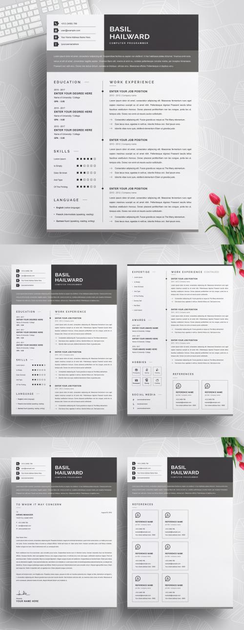 Professional Resume Layout with Cover Letter - 454410465