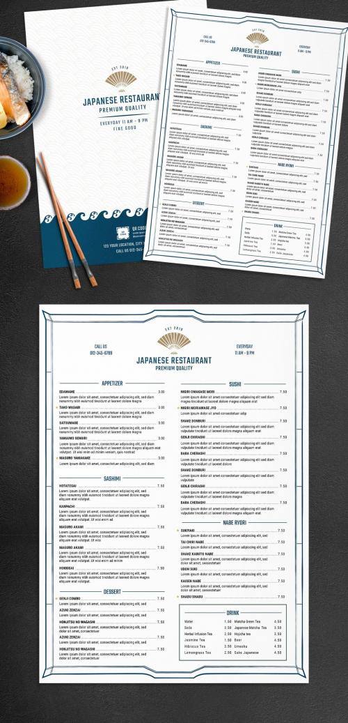 Japanese Restaurant Menu Layout - 454411959