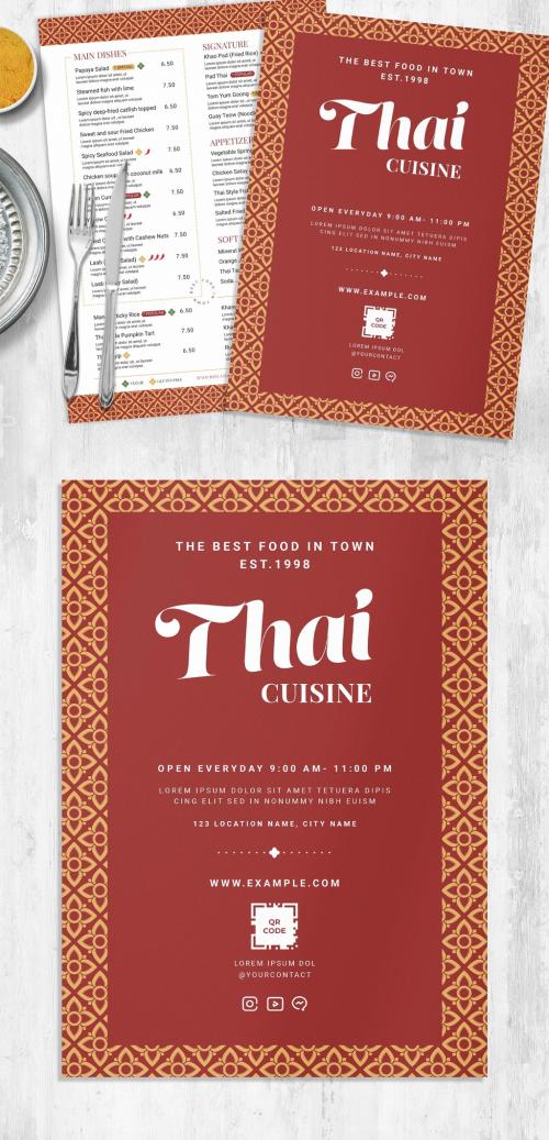 Thai Restaurant Food Menu Layout - 454411997