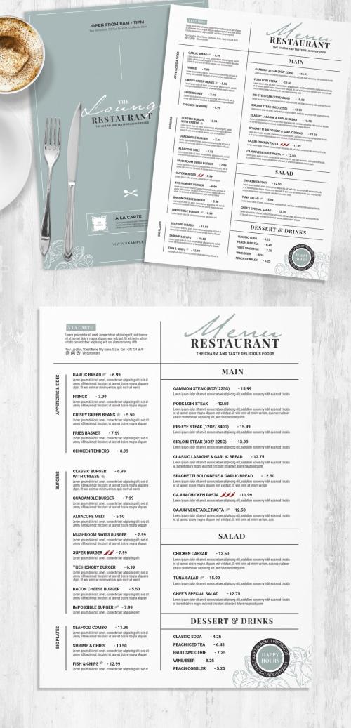 Modern Food Menu Layout for Restaurant Cafe Bar - 454412000