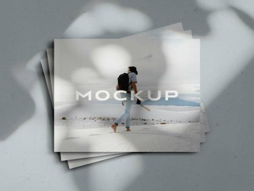 Minimal Horizontal Magazine Cover Stack Mockup - 454422626