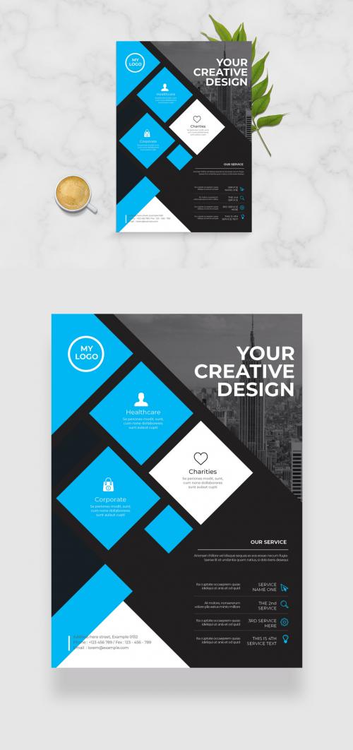 Cyan Modern Flyer - 454607751