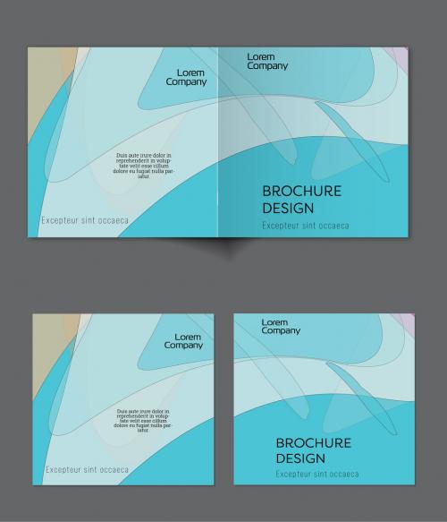 Brochure Cover Layout with Abstract Overlapping Pastel Transparent Shapes - 454630557