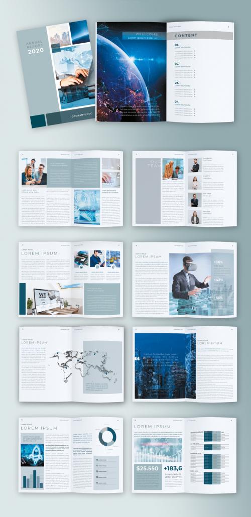 Multipurpose Grey and Blue Annual Report - 454633444