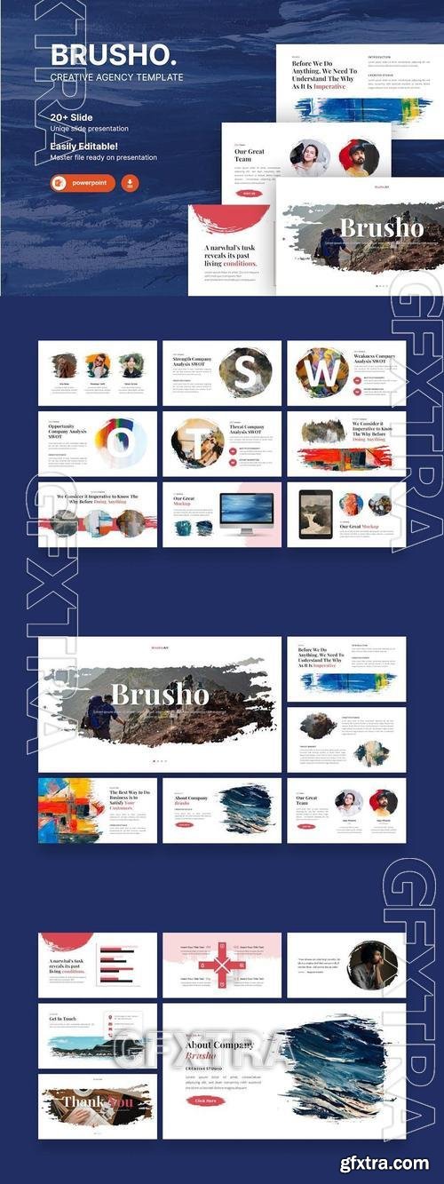 Brusho - Creative Painted Powerpoint Template 48CABGM