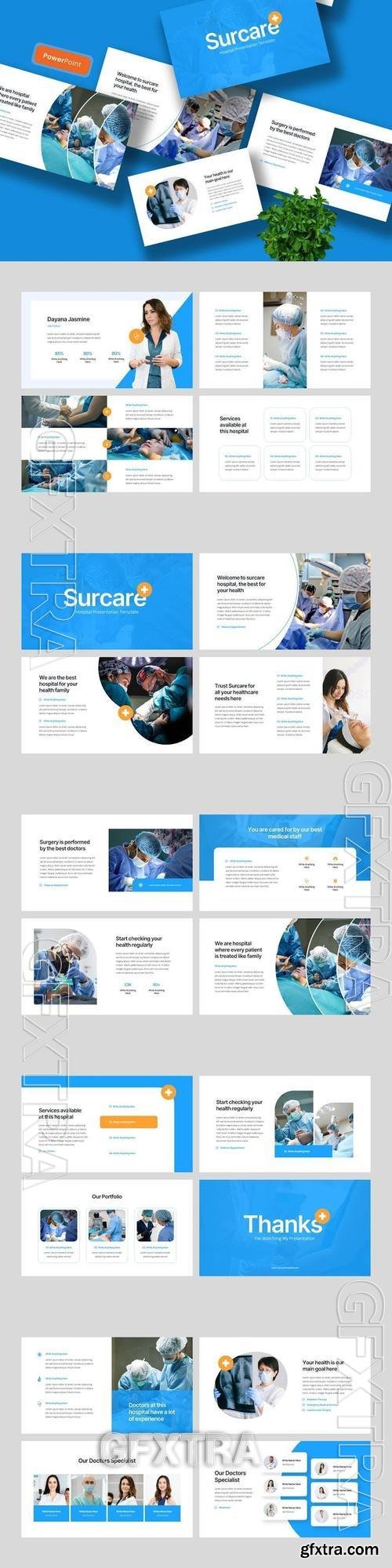 Surcare - Hospital PowerPoint Template U22TLDH