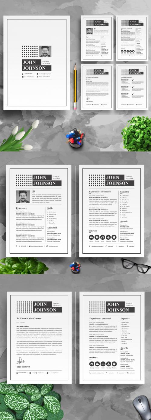 Resume Layout with Black and White - 454760852
