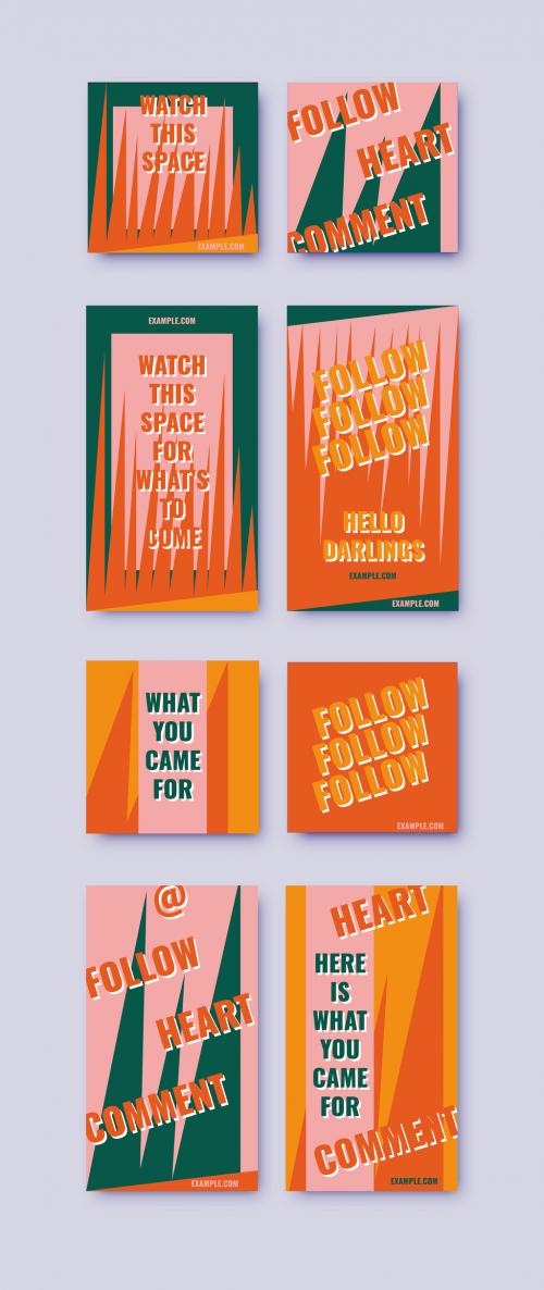 Colorful Type Social Set - 454818186