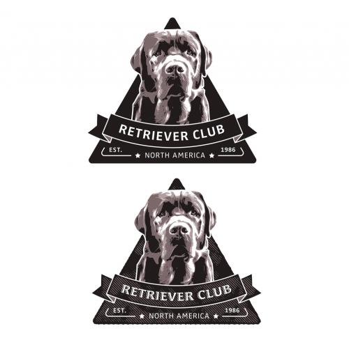 Labrador Retriever Dog Head Silhouette Slogan Logo Design for Grooming Training or Veterinary Clinic - 455519510