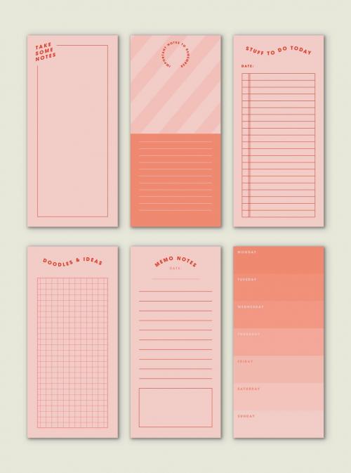 Set of Planners with Pink and Orange Accents - 455778327