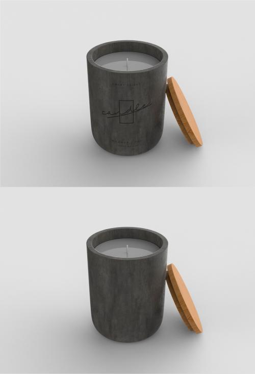 Candle with Wooden Cover Mockup - 456090653