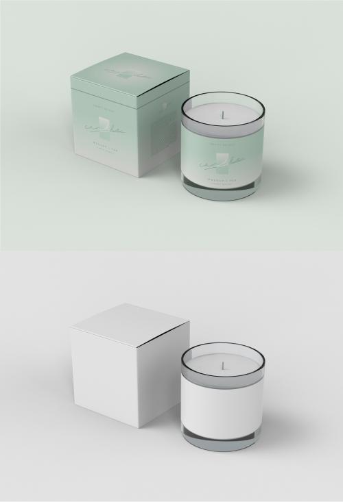 Candle with Box Mockup - 456090696