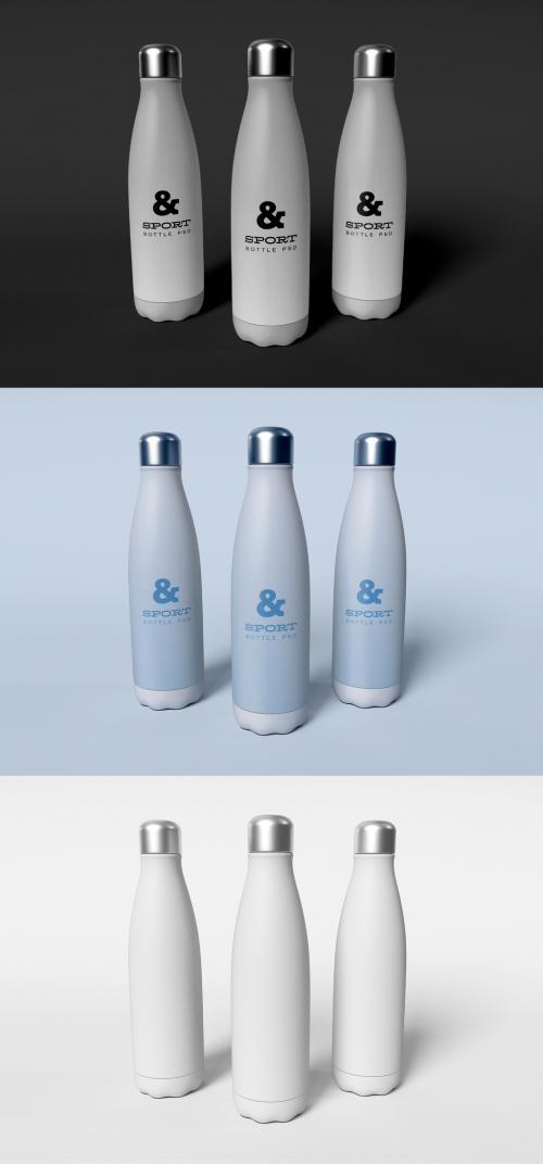 Three Sport Bottle Mockup - 456090712