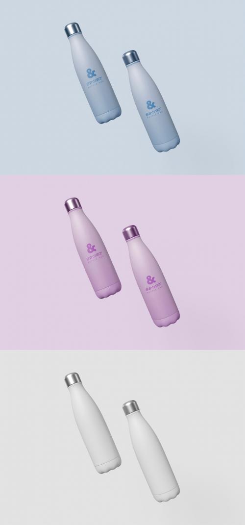 Two Water Bottles Mockup - 456090715