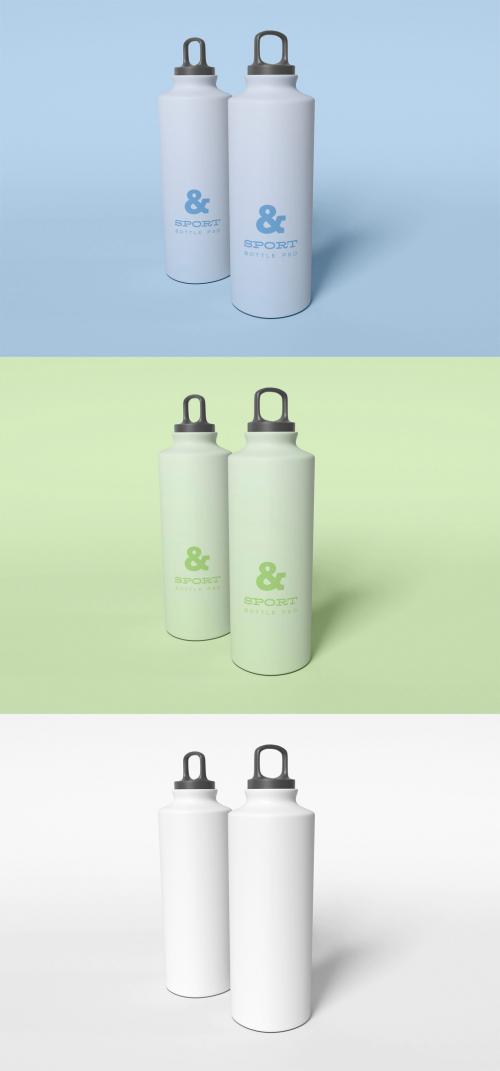 Two Sport Plastic Bottles Mockup - 456090753