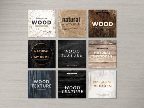 Wooden Textured Social Media Ad Layout - 456812614