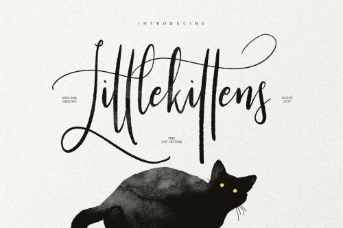 Little Kittens Brush Calligraphy Font