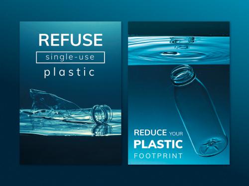 Stop Using Plastic Campaign Poster Layout - 456812633