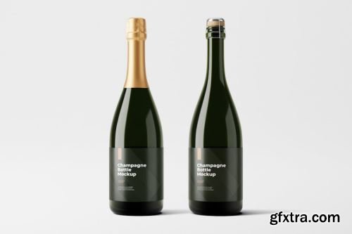 Champagne Bottle Mockup Collections 14xPSD