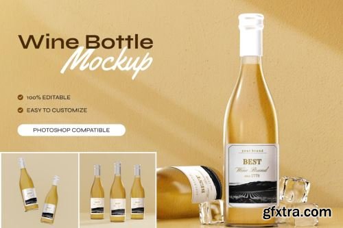 Champagne Bottle Mockup Collections 14xPSD