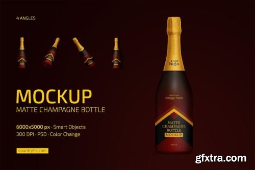 Champagne Bottle Mockup Collections 14xPSD