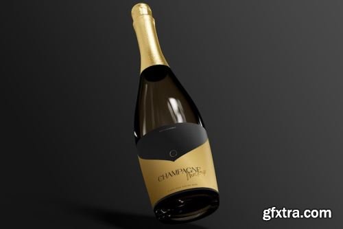 Champagne Bottle Mockup Collections 14xPSD