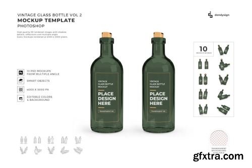 Champagne Bottle Mockup Collections 14xPSD