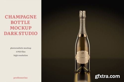 Champagne Bottle Mockup Collections 14xPSD