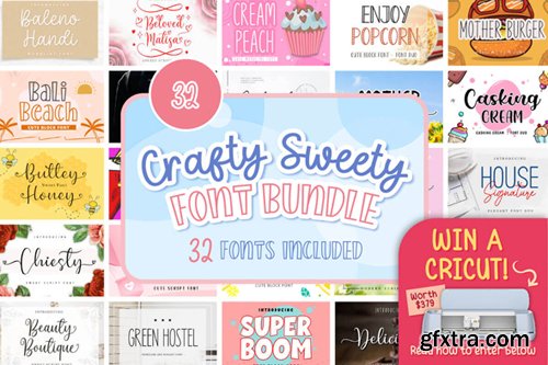 Crafty Sweety Font Bundle - 32 Premium Fonts