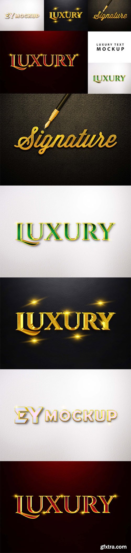 5 Luxury Text PSD Mockups Templates