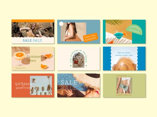 Colorful Summer Banner Layout Set - 456812682