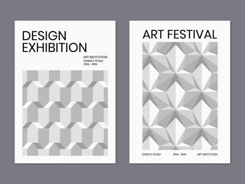 Art Exhibition Modern Geometric Style Poster Template - 456812695