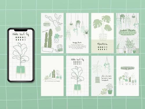 Houseplant Botanical Template Set for Social Media Story - 456812753