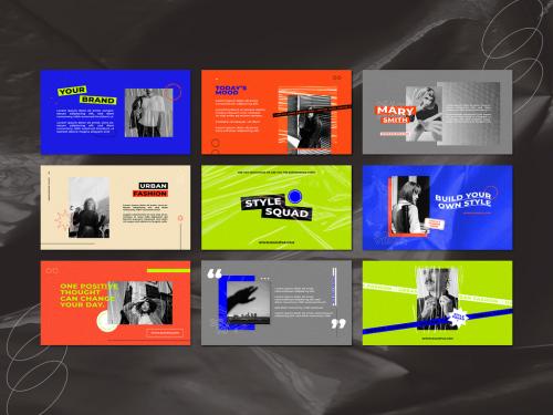 Presentation Templates Set with Retro Color - 456812786