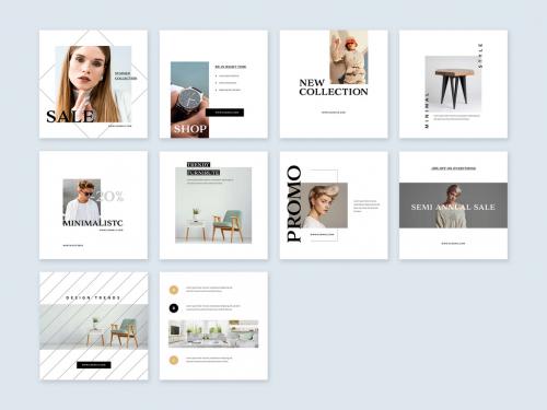 Modern Collection of Minimal Social Media Layouts - 456958597