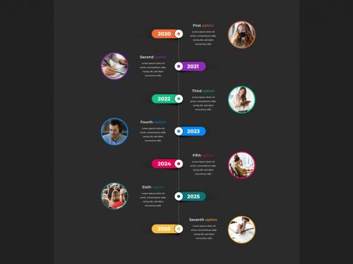 Simple Infographic Timeline with Coloured Labels - 456958694