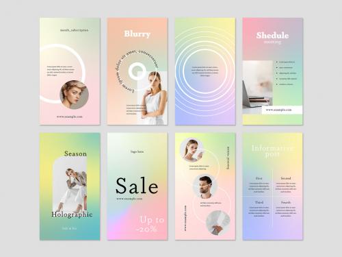 Modern Gradient Story Layouts for Social Media - 456958748