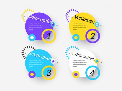 Circular Graphic Elements with 4 Options - 456958767