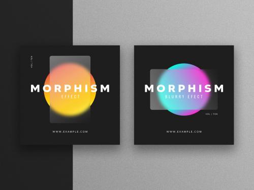 Glass Morphism Banners for Social Media - 456958781