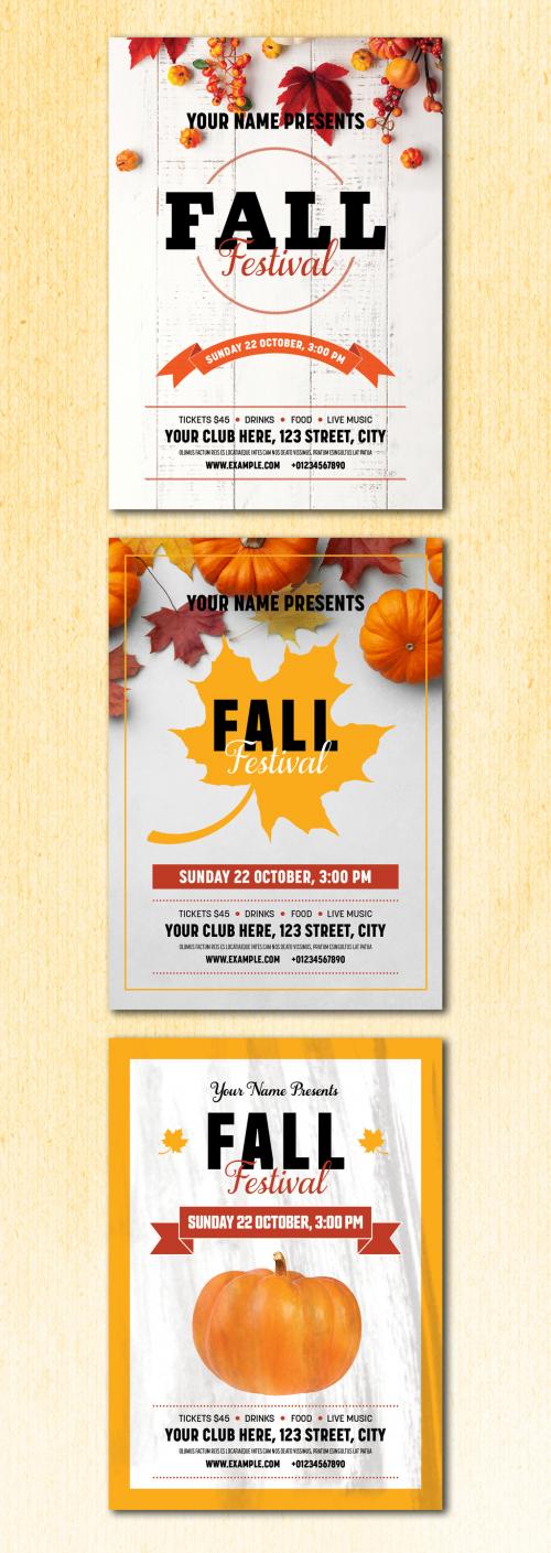 3 Fall Festival Flyer Layouts - 456960290