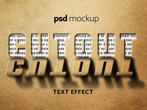 Cutout Text Effect Mockup - 456960299