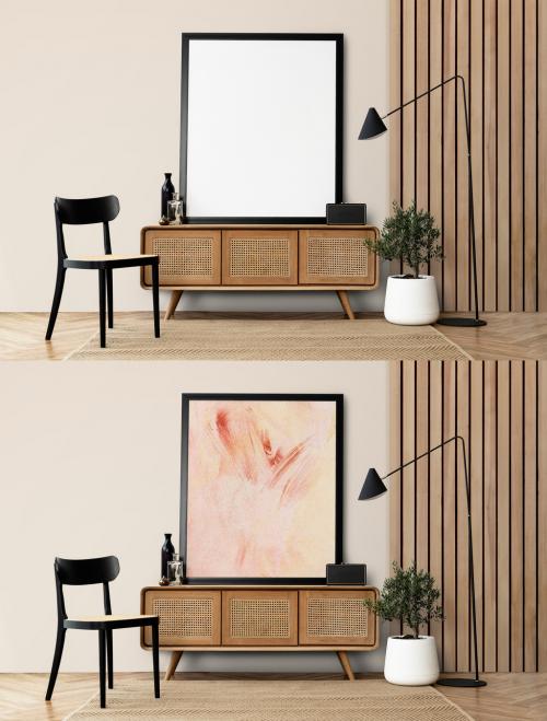 Picture Frame Mockup with Scandinavian Design - 456995003