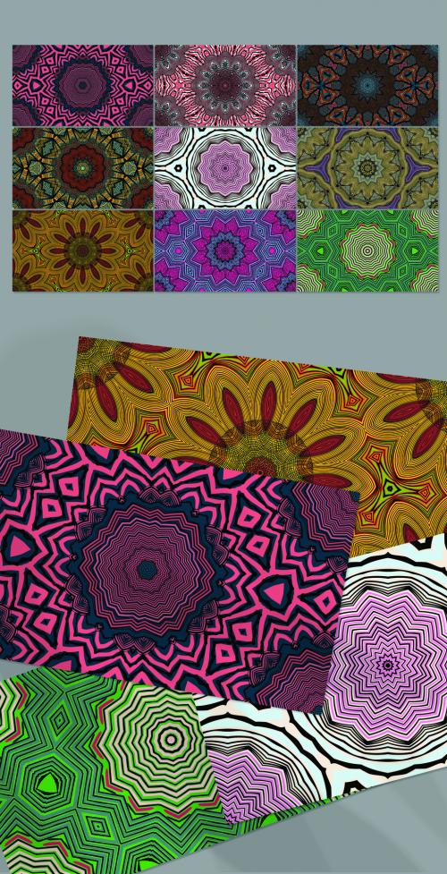 Seamless Pattern Collection with Mandala Ethic Motif - 457410314