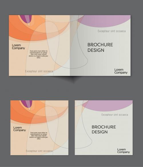 Brochure Cover Layout with Abstract Overlapping Pastel Transparent Shapes - 457414471