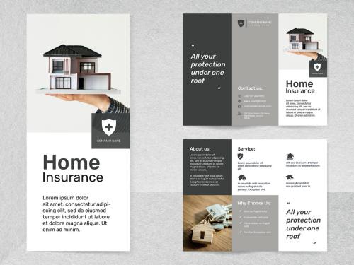 Home Insurance Layout with Editable Text - 457554692